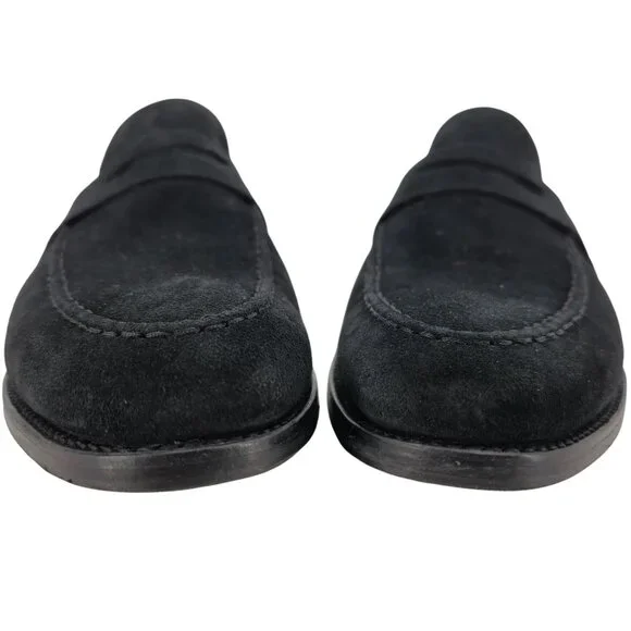 NEW Barker England UK Dress Shoes Black Suede Leather Penny Loafers Mens 11.5 - Picture 9 of 11